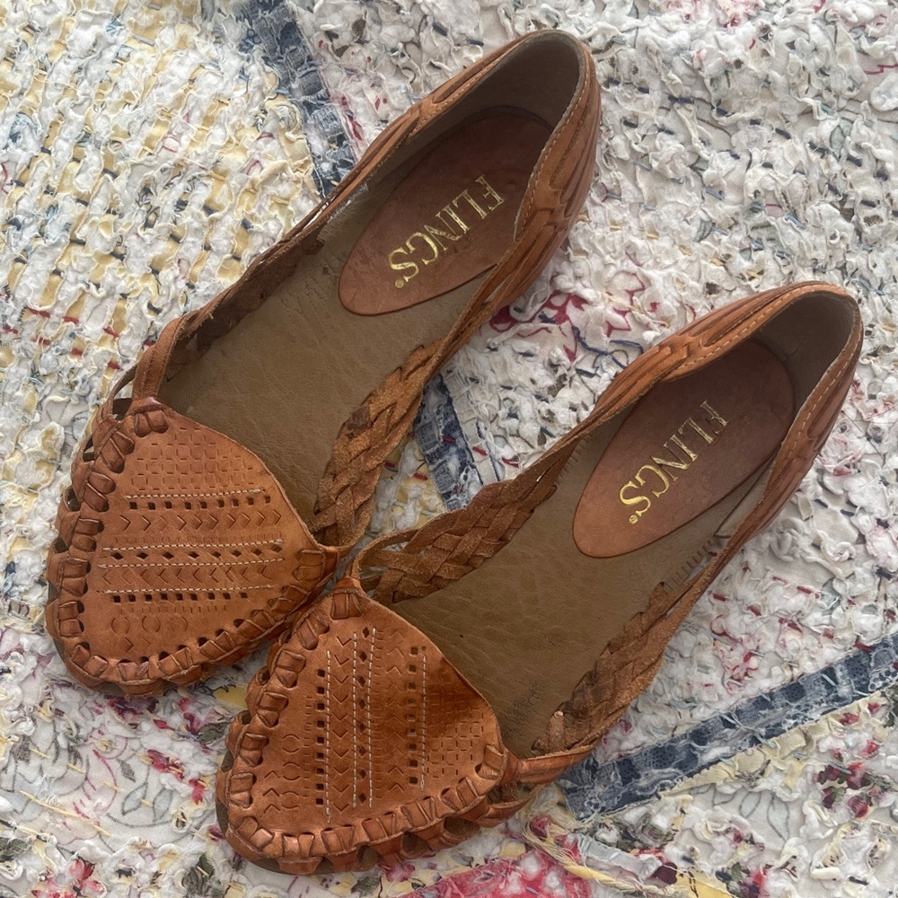 Flings Huarache Sandal Brown Leather